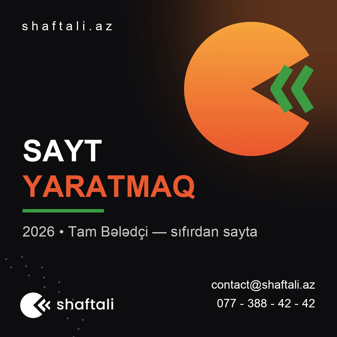 Sayt Yaratmaq 2026 — Sıfırdan Sayt Necə Yaradılır? | Shaftali